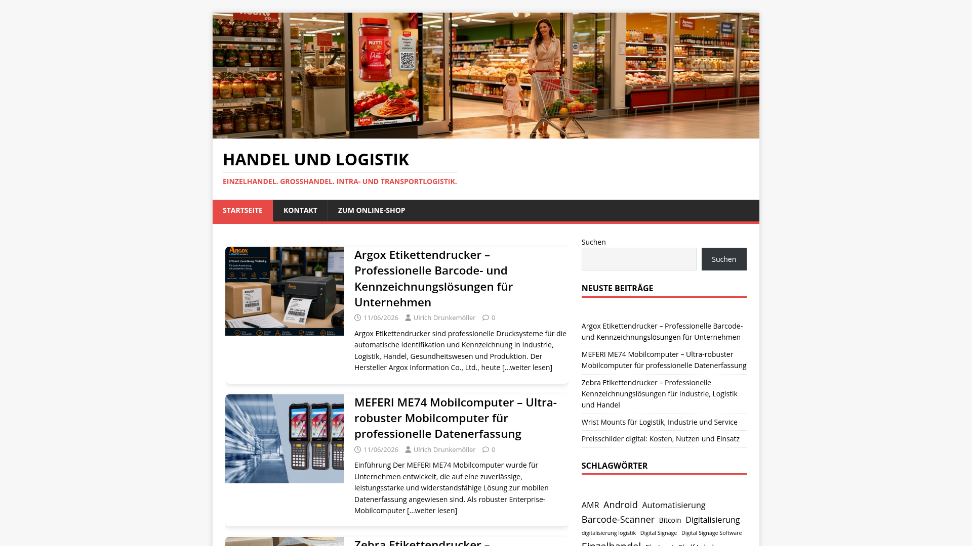 1. Handel und Logistik, Unsere empfohlene Wahl Homepage