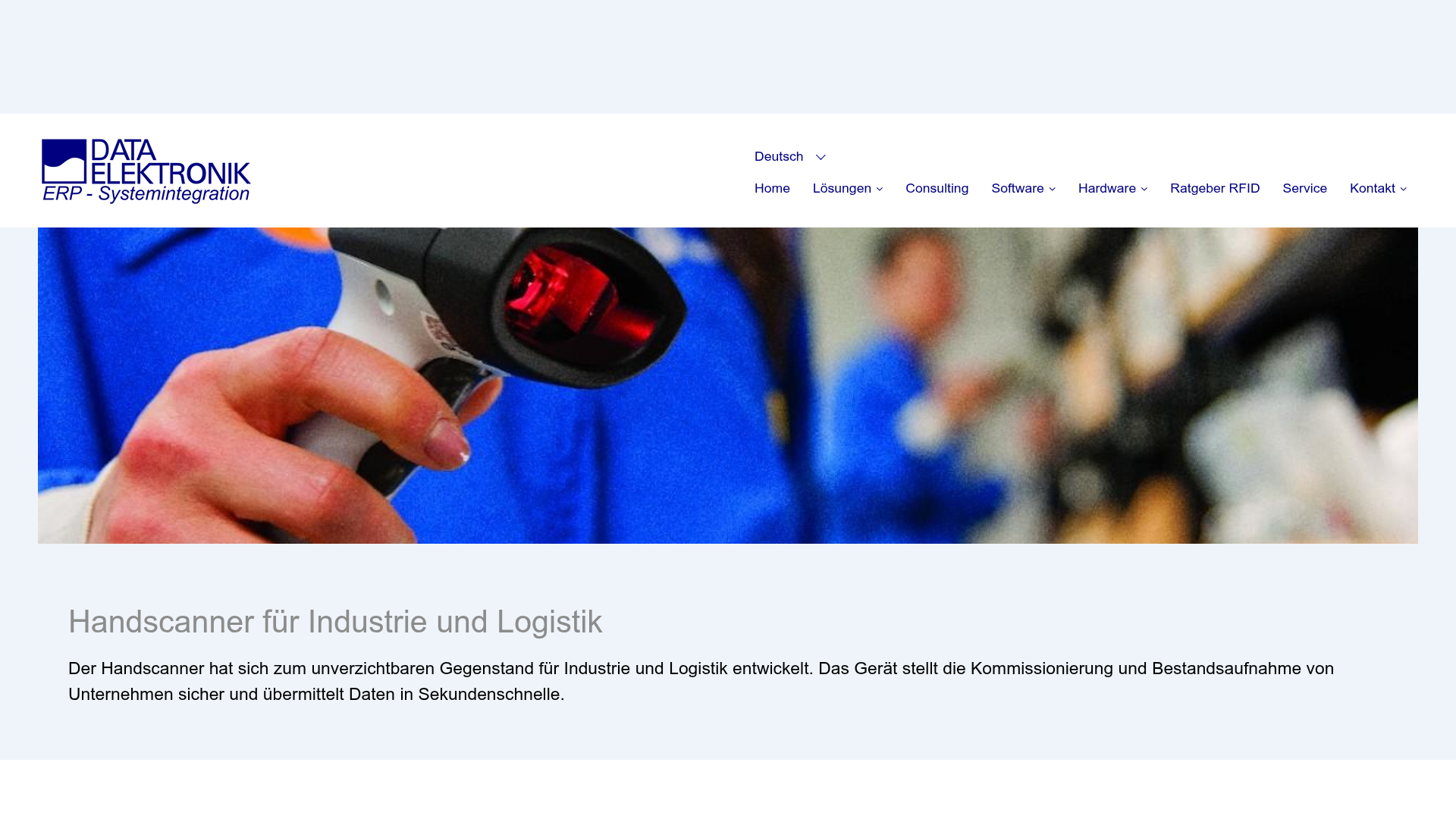 3. Data Elektronik GmbH, Fokussierte Scanner-Lösung für den operativen Lageralltag Homepage