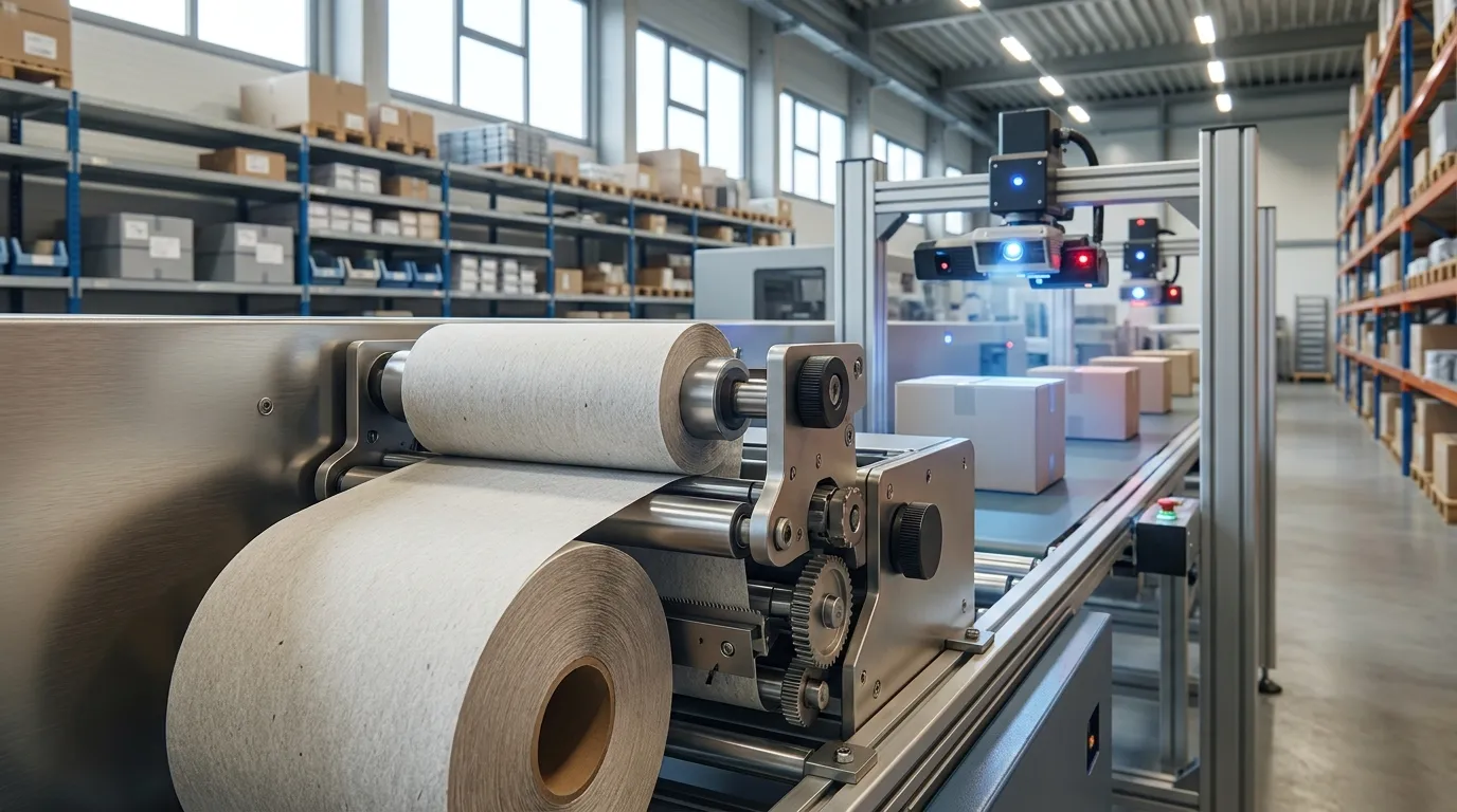 Linerless Etikettenrolle in industriellem Drucksystem