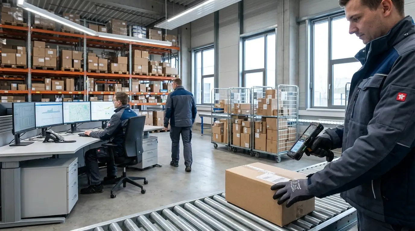 Mobiler Scan-Prozess im Logistikzentrum